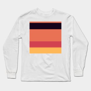 A fascinating pattern of Almost Black, Dark Fuchsia, Faded Red, Dark Peach and Pastel Orange stripes. Long Sleeve T-Shirt